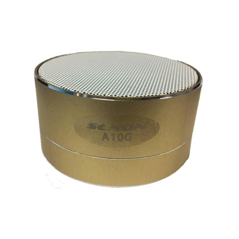 PARLANTE MINI CON TF Y BATERIA. DORADO