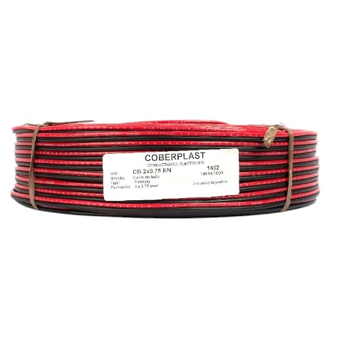 CABLE BAFLE 2X075 ROJO/NEGRO  X100M