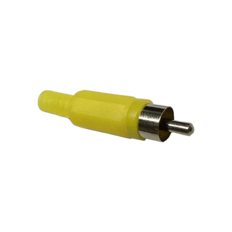 PLUG RCA C/TERMINAL PASACABLE AMARILLO