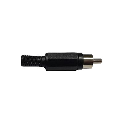 PLUG RCA C/TERMINAL PASACABLE NEGRO