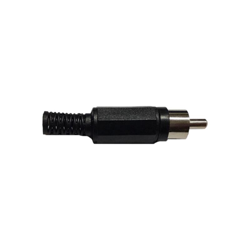 PLUG RCA C/TERMINAL PASACABLE NEGRO