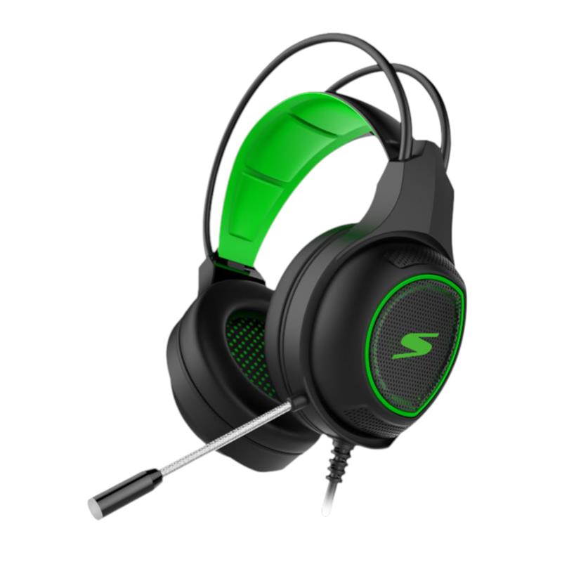 AURICULAR PARA GAMING NEGRO Y VERDE