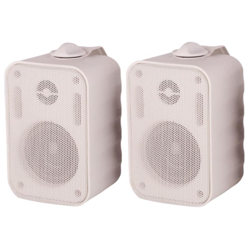 JUEGO DE BAFLES  DE 4¨ PLASTICO PARA INSTALACION BLANCO  CON TRAFO DE LINEA