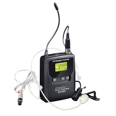 MICROFONO INALAMB DE UHF BODY PACK CON MIC. DE VINCHA + MIC SOLAPA