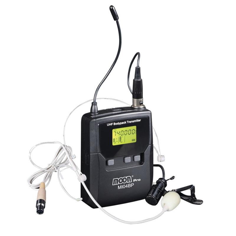 MICROFONO INALAMB DE UHF BODY PACK CON MIC. DE VINCHA + MIC SOLAPA