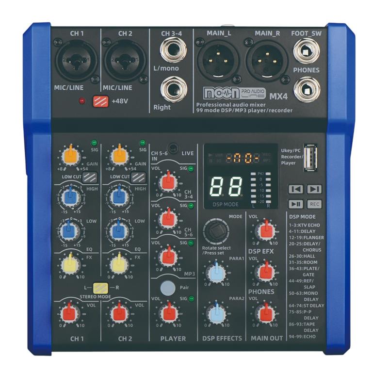 (*) MIXER DE CUATRO CANALES CON 99 EFECTOS DSP 24 BIT 48KHZ / MP3 / USB