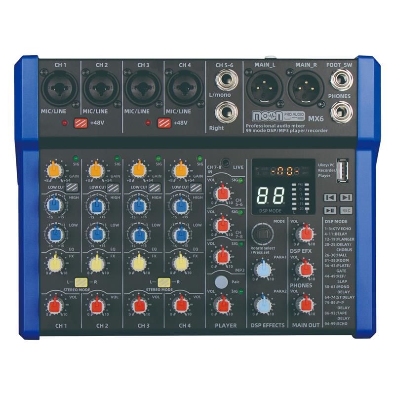 (*) MIXER DE SEIS CANALES CON 99 EFECTOS / DSP 24 BIT 48KHZ / MP3 / USB