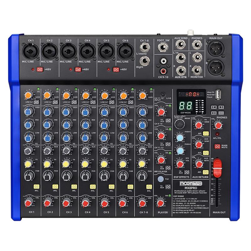 (*) MIXER DE OCHO CANALES CON 99 EFECTOS / DSP 24 BIT 48KHZ / MP3 / USB