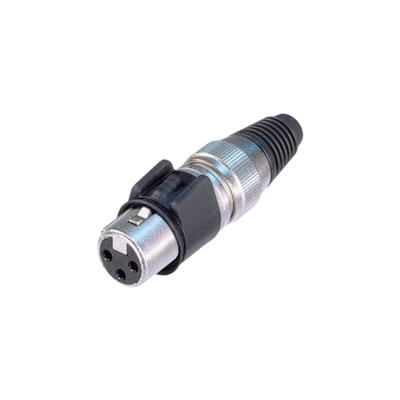 XLR-3 Cont. Hembra a cable (plateado p/soldar). Alta Resistencia