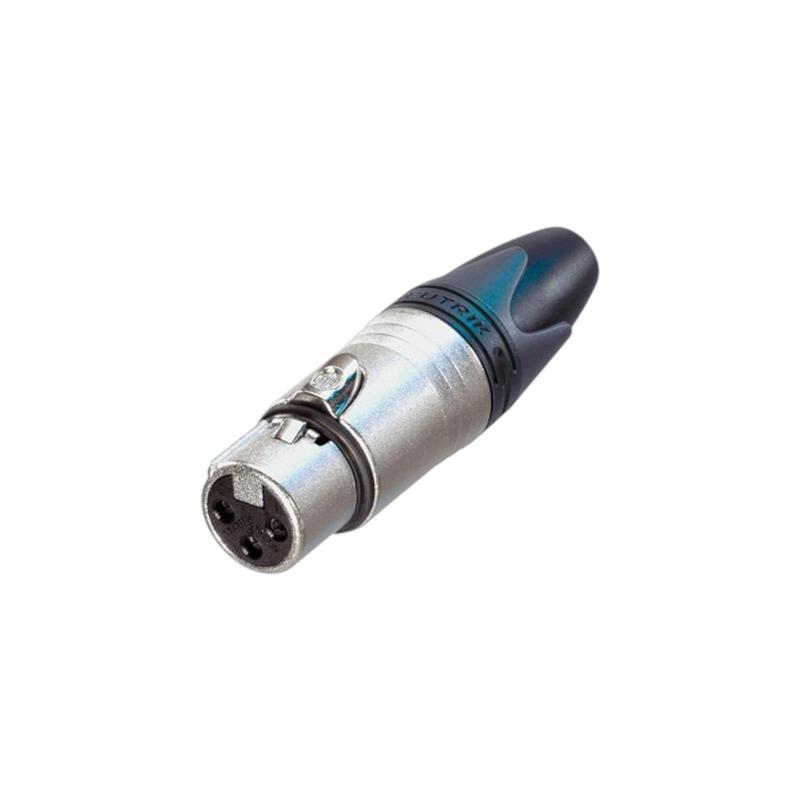 XLR-3 Cont. Hembra a cable (plateado p/soldar). Línea Nueva