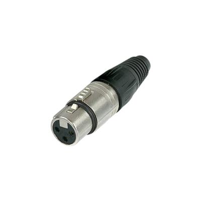 XLR-3 Cont. Hembra a cable (plateado p/soldar)