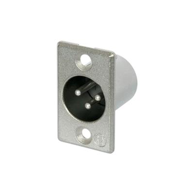 XLR-3 Cont. Macho a chasis (plateado p/soldar cable)