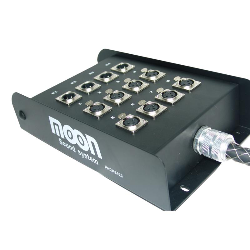 PACHERA DE 12 CANALES 8 ENVIOS  X 4 RETORNOS C/CABLE DE 20 MTS