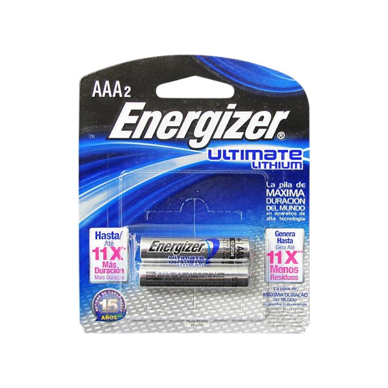 Blister de  2 Pilas Energizer AAA de LITIO ULTIMATE 92L
