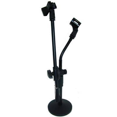 PIE DE MICROFONO DOBLE DE MESA PMM03D