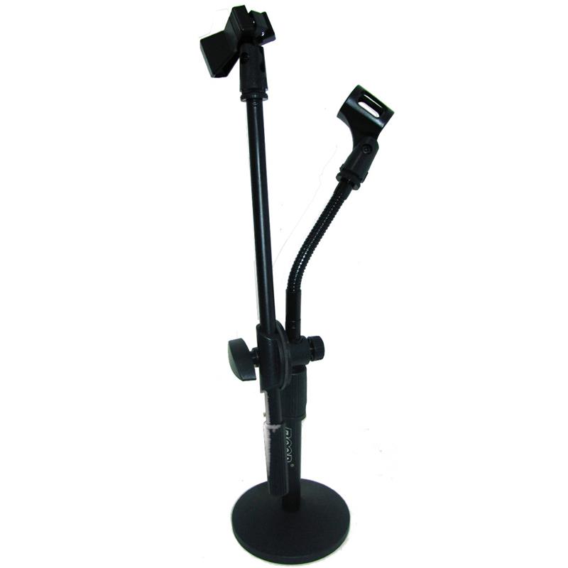 PIE DE MICROFONO DOBLE DE MESA PMM03D