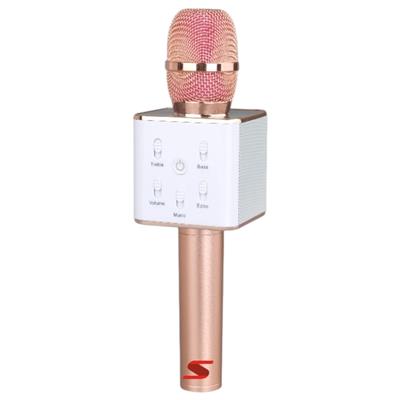 MICRÓFONO SENON Q7 CON BT - KARAOKE -PUERTO USB- BAT.Y ESTUCHE -ROSA