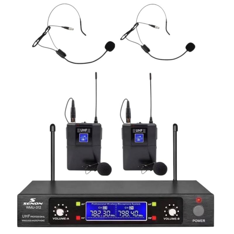 MICROFONO INALAMBRICO DOBLE DE VINCHA UHF