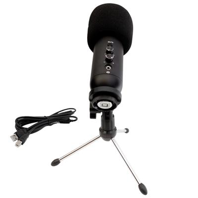 MICROFONO CONDENSER UNIDIRECCIONAL CON SALIDA DE AURICULAR CONECCION USB