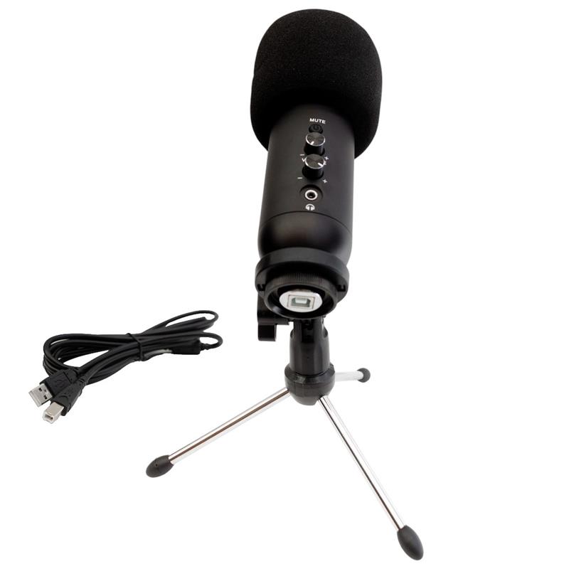 MICROFONO CONDENSER UNIDIRECCIONAL CON SALIDA DE AURICULAR CONECCION USB