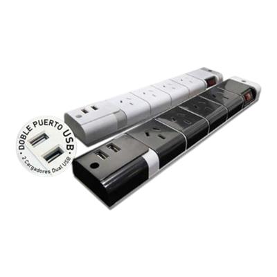 Zapatilla blanca con 2 usb y 4 tomas cod.00665